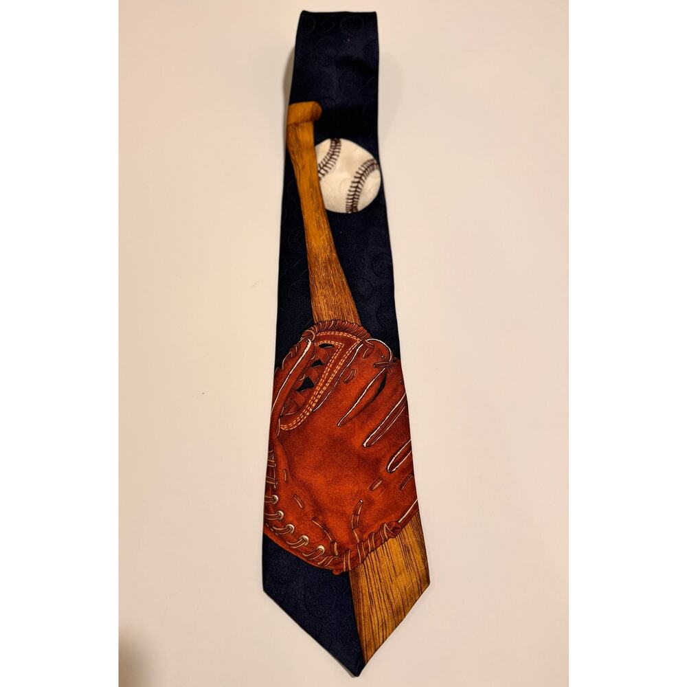 VTG‎ Evan-Picone Sport Tie Necktie Silk Baseball Father’s Day Made in USA Sports